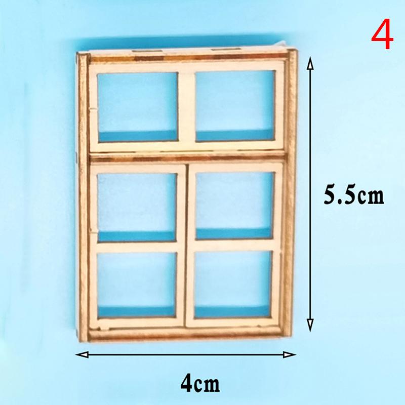 

1/12 Dollhouse Miniature Door Window Frame Unpainted Doll Wood External Single Door Unpainted Diy Door
