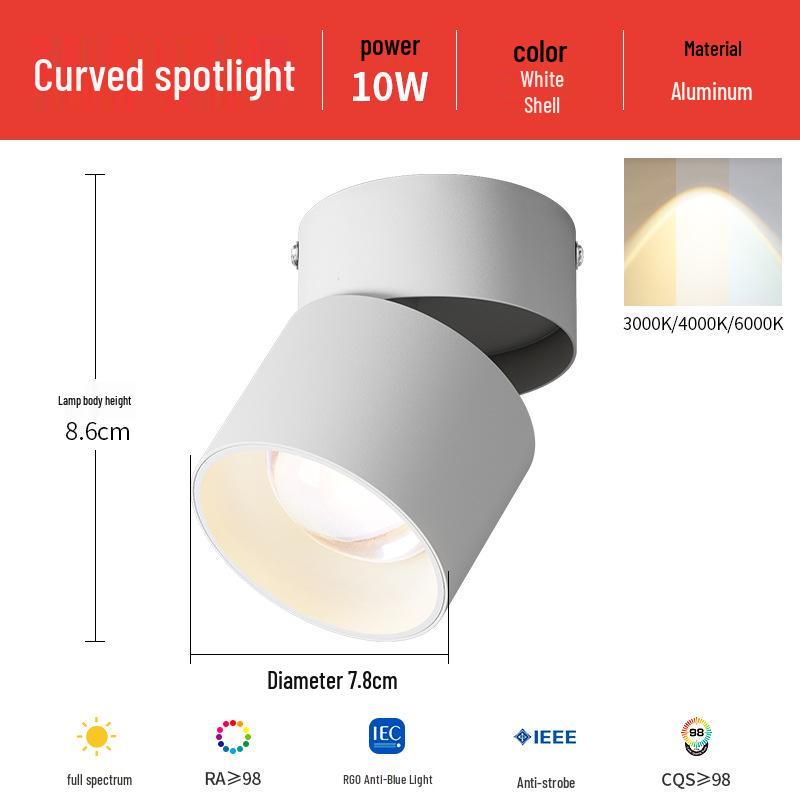 Adjustable Angle Rainbow Spotlight for Living Room Corridor