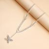 Cross-Border Jewelry, Sweet And Cool Rhinestone Claw Chain Bow Pendant Necklace, Full Diamond Shiny Sexy Spice Girl Necklace.