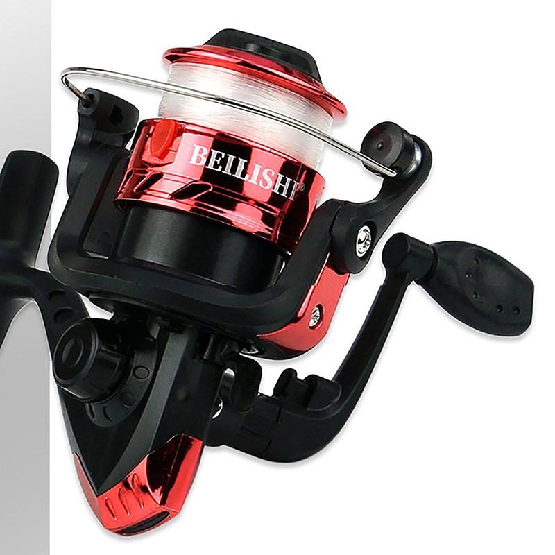 Folding Spinning Fishing Reel With 100M Fishing Line 5.1:1 Gear Ratio Portable Ultralight Fishing Reel
