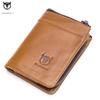 100% Genuine Leather and Cowhide Men's Short Multi-functional Card Holder with Anti-theft Brush Lining, Casual Business Pocket Wallet