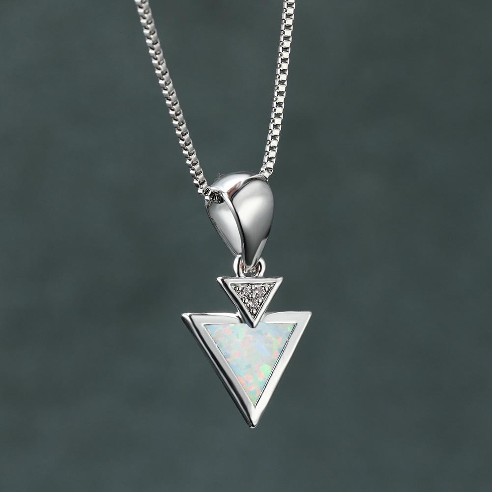 Mode Pendel Überlappendes Dreieck Anhänger Schlüsselbeinkette Hip Hop Trendy Damen Accessoires