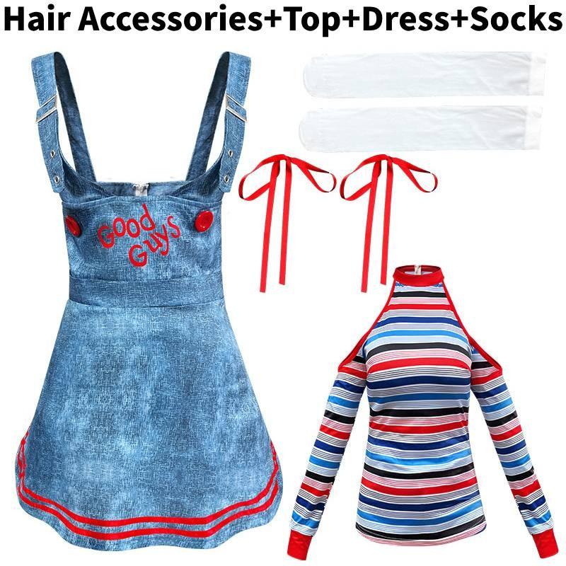 Childs Play Cosplay Costume With Polyester Fabric For Women Stage Performance