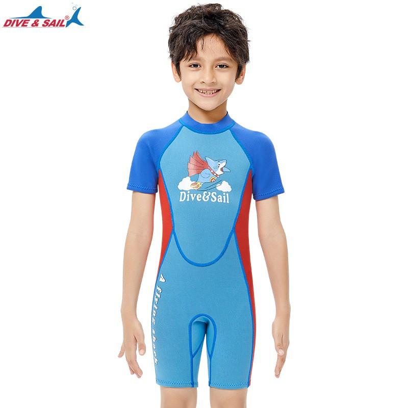 Kinder 2,5mm Neopren Neoprenanzug Kurzarm Ganzkörper Tauchanzug Schnorcheln Surfen Schwimmen