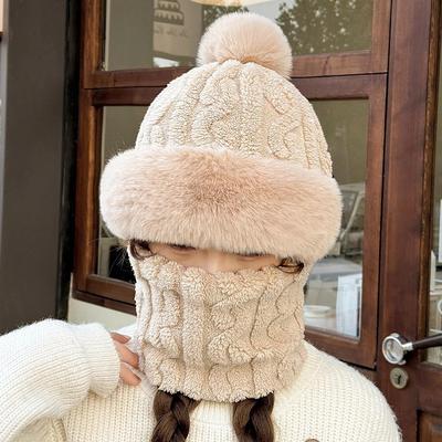 Winter Warm Women's Versatile Cycling Windproof Pullover Hat Ear Protection Head Wrap Scarf Integrated