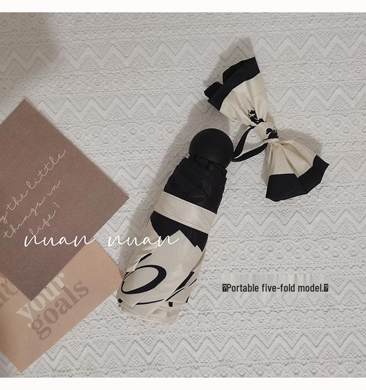 French Retro Women's Dual-Use Sun & Rain Umbrella - Elegant Summer Sunscreen Parasol