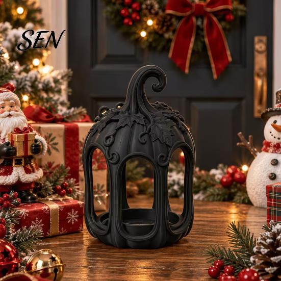 Indoor Outdoor Decoration Hollow Wind Lamp Candlestick Holder, 3D Printed PETG with Exquisite Elegant Carved Relief Pattern Lantern, Creative Romantic