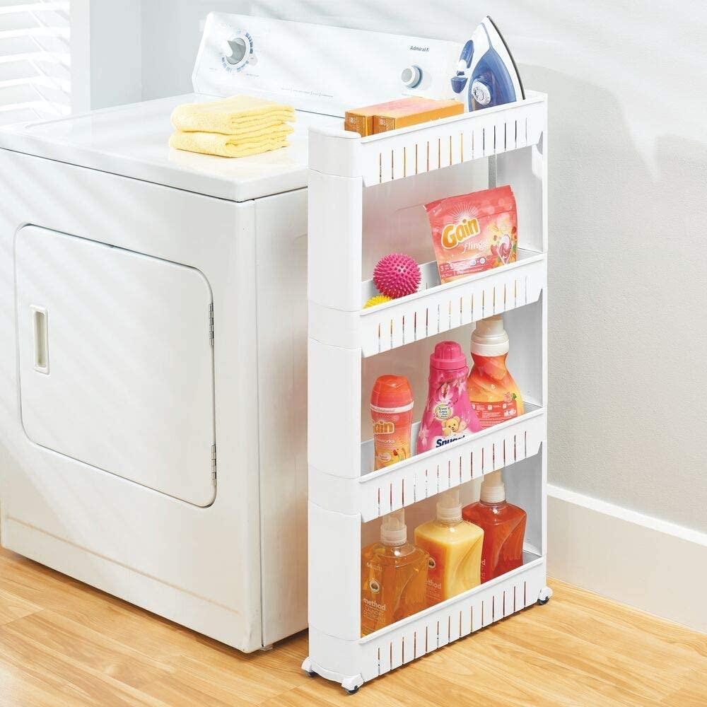 Osmera White Kitchen And Bathroom Shelf, 4 Levels