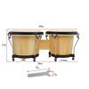 5.5-6 Inch Sheepskin Bongo Drum Set: Original Wood Color Hand Percussion Instrument