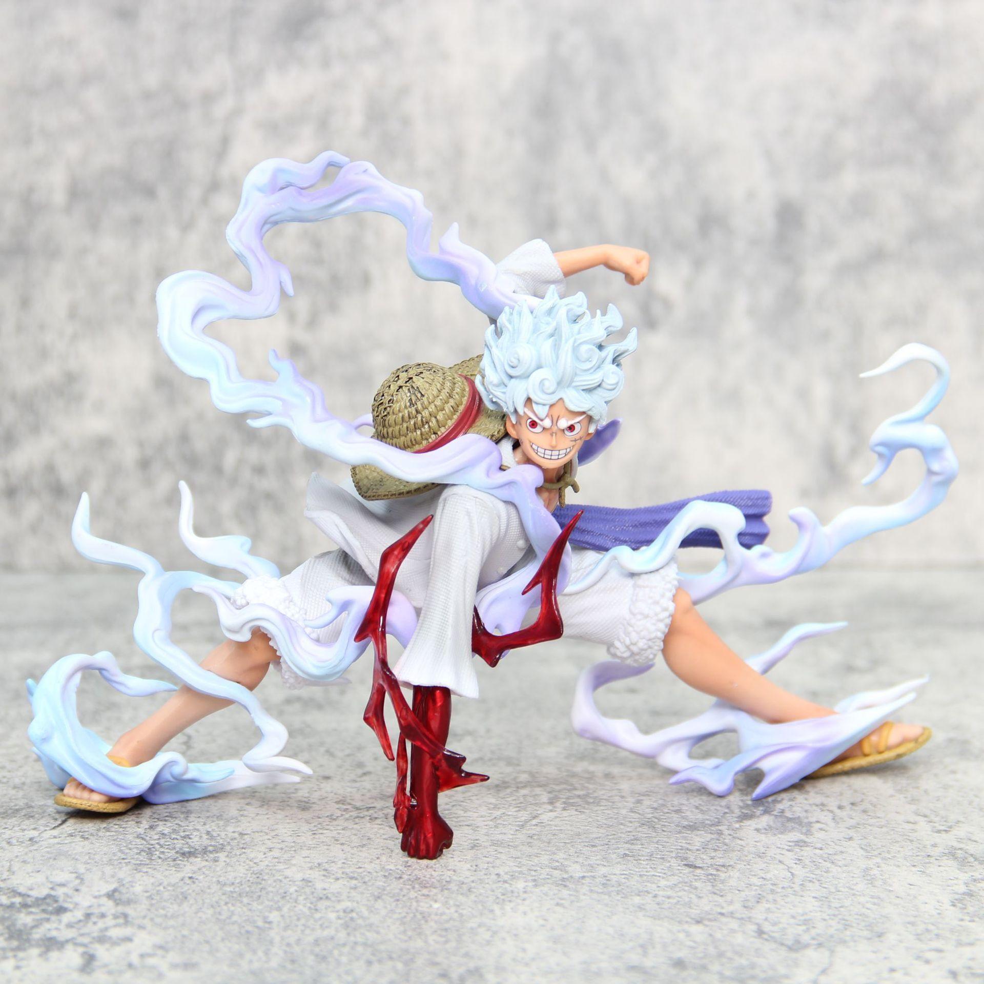 One Piece Sun God Nika Gear 5 Luffy Squatting Pose Anime Figure