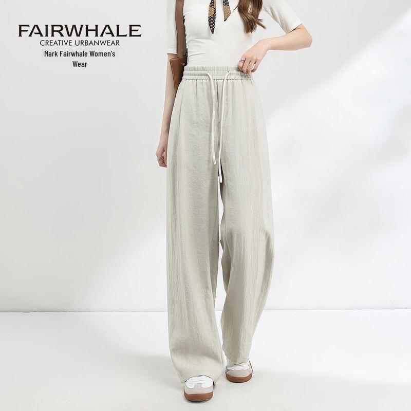 Mark Fairwhale Women s High-Waisted Wide-Leg Drawstring Pants L