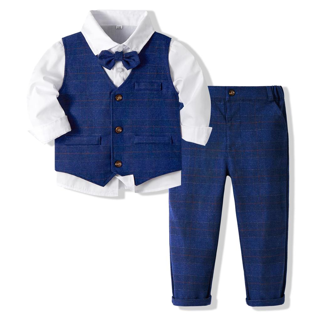 Volunboy Formal Suit Cute Baby Perfect for and Commemorative Sizes Check Size Boys' 4-Piece Set, Men's Clothing, Clothes, Weddings, Birthdays,