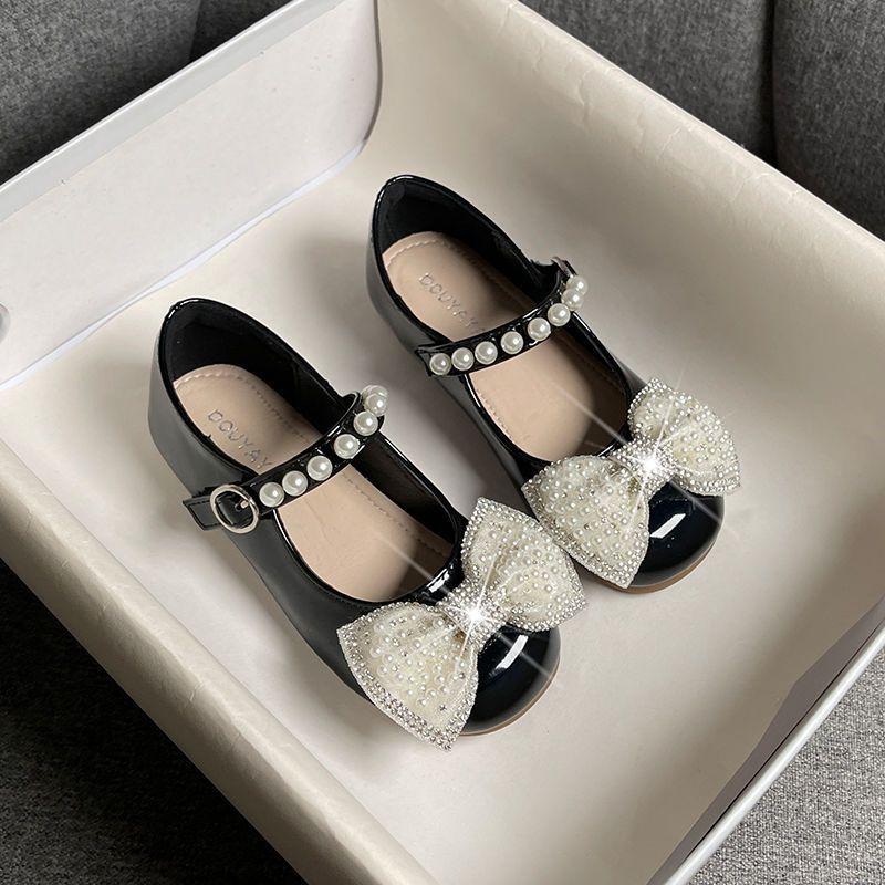 Girls Soft Sole Princess Shoes with Butterfly Bow 2026 Spring Autumn  Kids Leather Versatile Flats