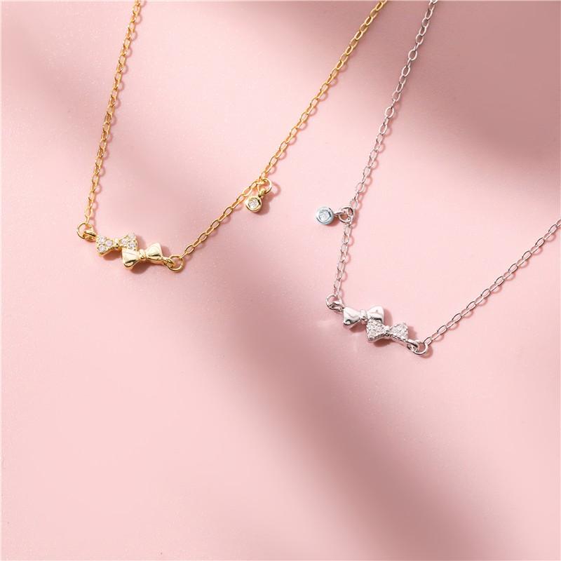 925 Sterling Silver 14k Gold Plated Bracelet Micro Set Zircon Exquisite Bow Bracelet for Women Temperament Jewelry Gift