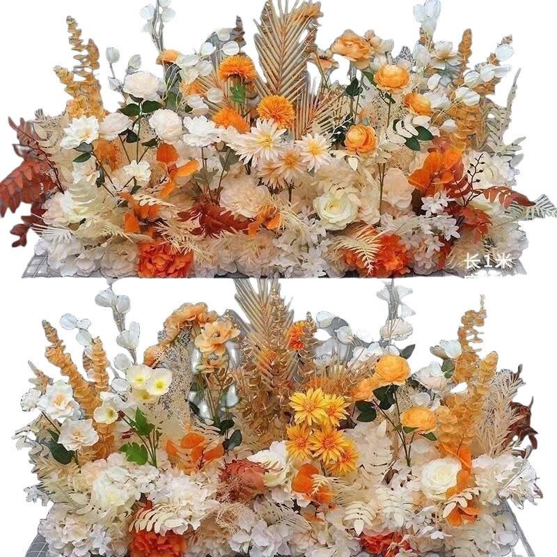 Große Seidenblumen für Hochzeitsgang und Wanddekoration