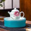 Chengdexuan Hand-painted Peony Ceramic Teapot