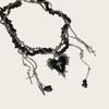 Gravel Bead Love Double Layer Choker Korean Y2K Style Metal Clavicle Chain  Cosplay