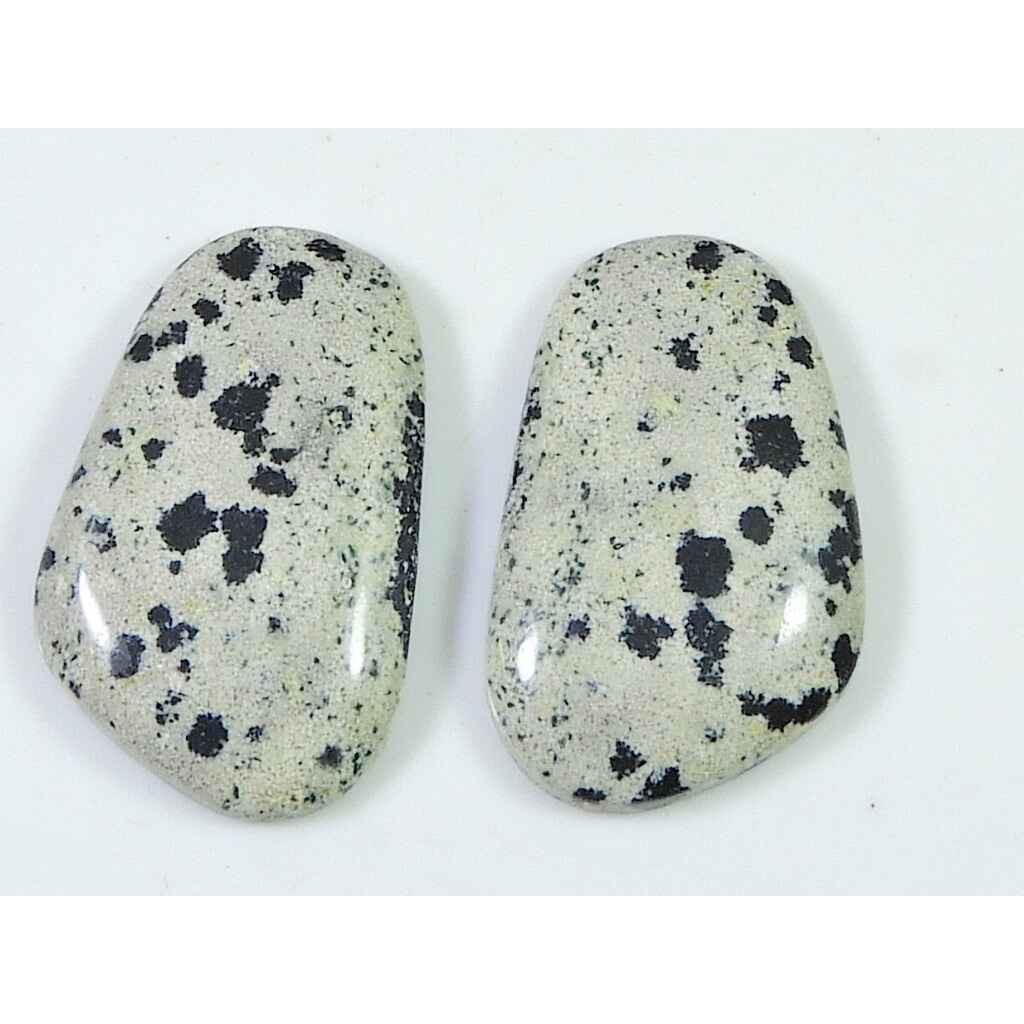 21.90Cts. Natural Dalmation Jasper (14mm X 24mm Each) Cabochon Match Pair SK-2513