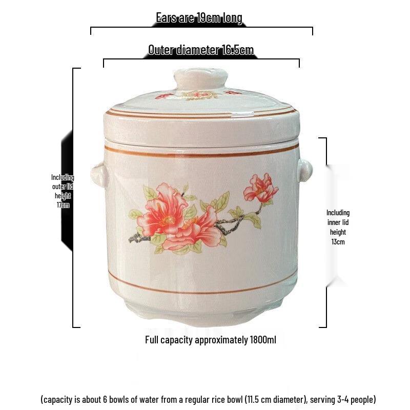 Ceramic Double Boiler Stew Pot Set