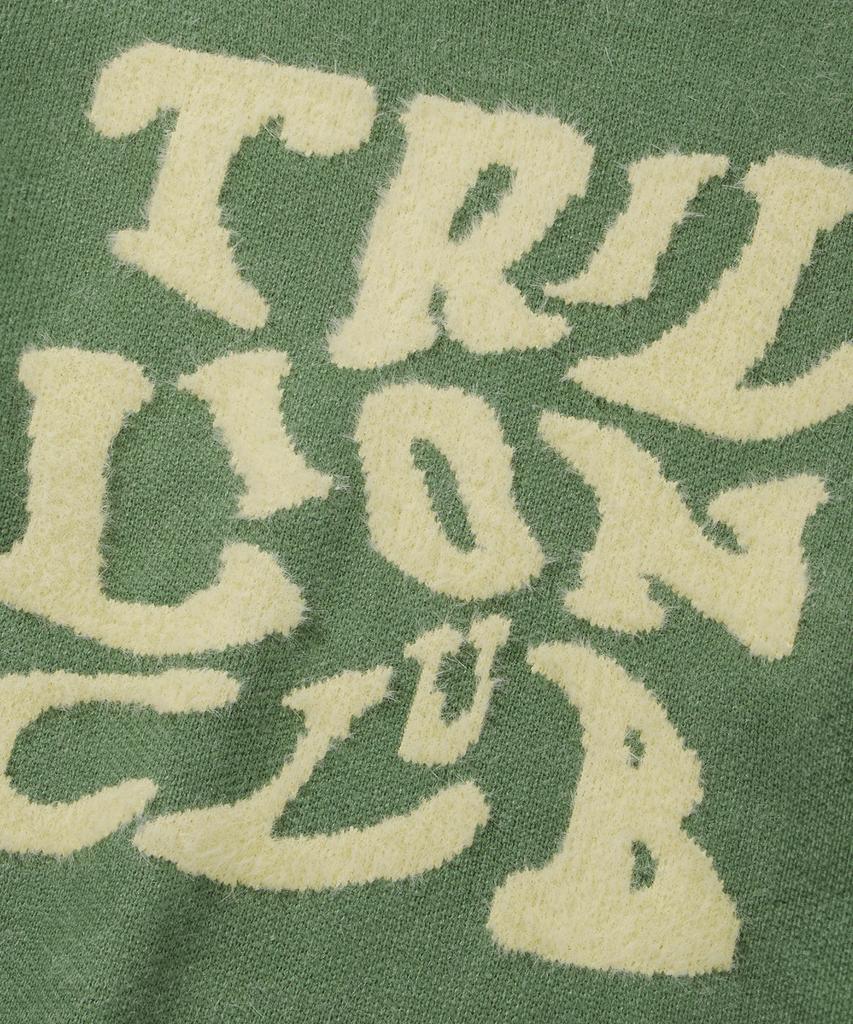 TRILLION Hairy Graphic Logo Oversized Jacquard Knit (Green)