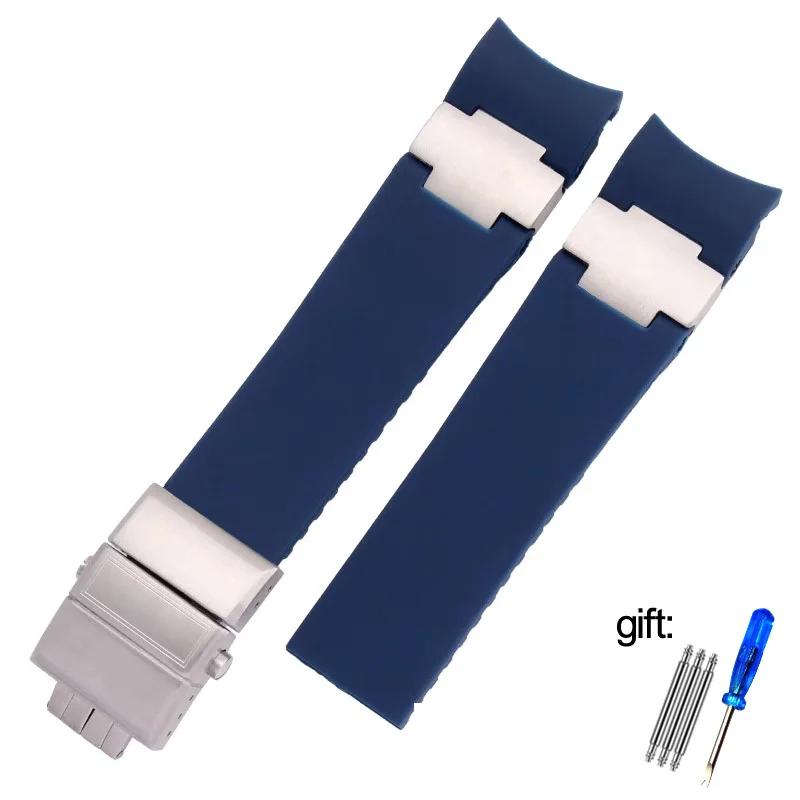 Für Ulysse Nardin Hochwertiges Silikonkautschuk Uhrenarmband 263 DIVER Gebogenes Endstück 22mm Wasserdichtes Band Uhrenarmbänder