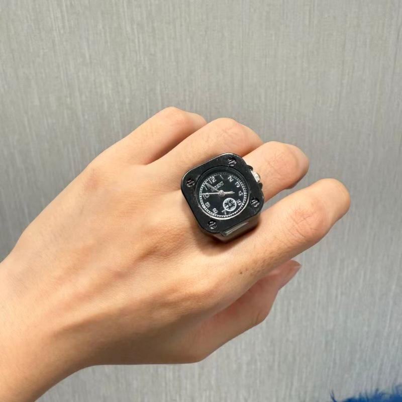 Korean Style Retro Hipster Watch Ring - Trendy Men's Hand Jewelry Accessory