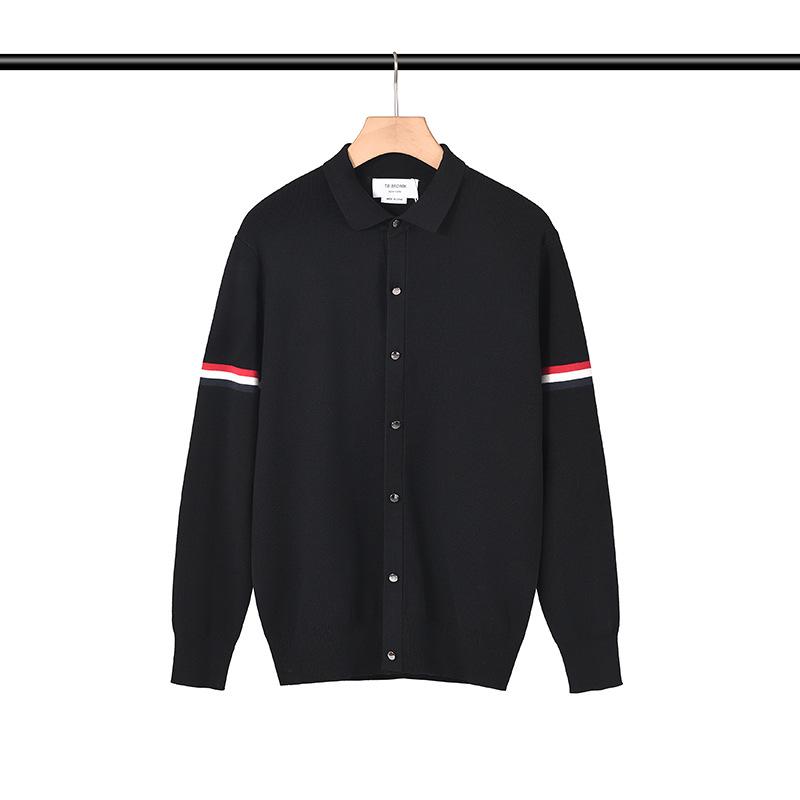 BROWIN2025 Autumn Lapel Striped Wool Sweater - Korean Style Casual Knitwear
