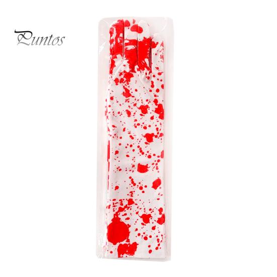 Halloween Gloves Socks Bloodstain Print Enigmatic Spooky Nurse Cosplay Haunted House NPC Prop Stretchable Festive Horror Atmosphere Decoration