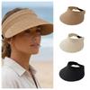Breathable Summer Visors Hat Solid Color Wide Brim Beach Hat Fashion Straw Sun Cap  Summer
