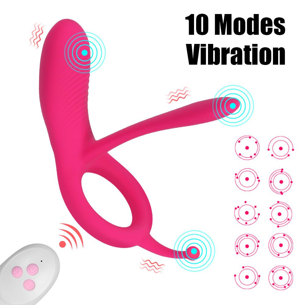 Penisringe Vibrator für Männer Sexspielzeug für Paare Prostata-Massagegerät 10 Geschwindigkeiten Fernbedienung Cockring Klitorisstimulator Erwachsenenprodukte