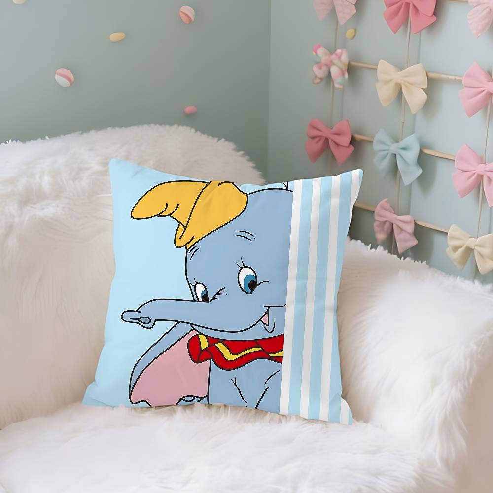 Cute CartoonDdumboS Kawaii Throw Pillow Covers Pattern Cushion Cover Suitable For Sofa Bedroom Car Pillow Cover