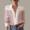 Women Casual Loose Shirt Vintage Harajuku Solid Blouse Elegant Long Sleeve Button Up Office Lady Tunics