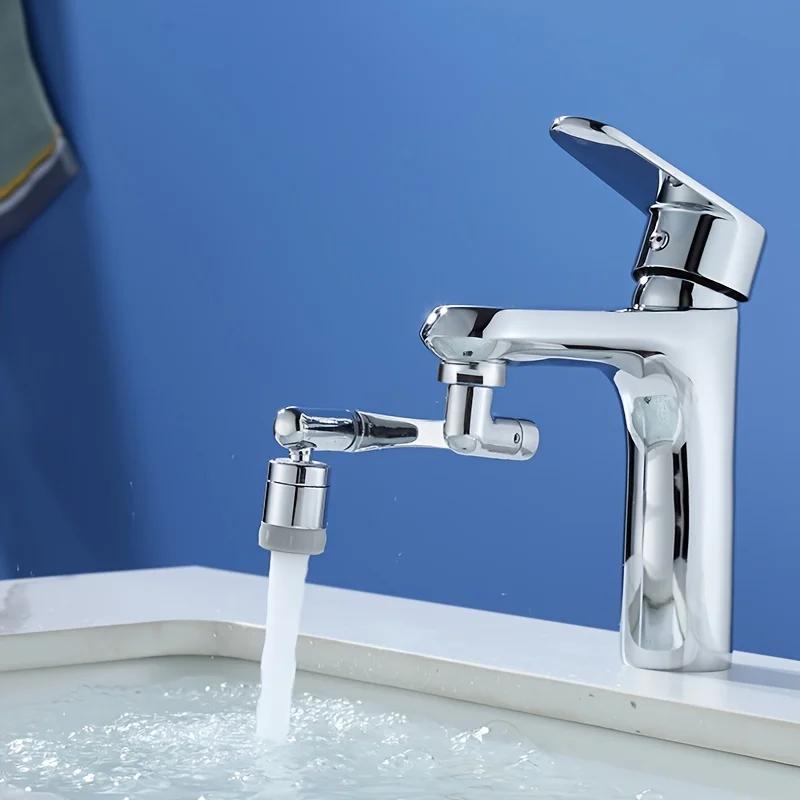 Stainless Steel Faucet with 1440° Rotation Splash-Proof Design Multi-Adapter Head Safe Drinking Water Includes Kitchen Bathroom