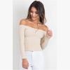 Premium Quality Mode Femme Decollete Crop Top With Long Sleeves For Stylish Comfort
