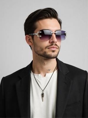 Wood Leg Retro Fashion Sunglasses Trend Diamond Rimless Glasses Stt Shooting . High Quality Premium Material Ergonomic Design
