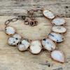 Rainbow Moonstone Necklace Electroformed Copper Necklace Adjustable Chain Necklace Dainty Gemstone Necklace Handmade Copper Jewelry For Gift