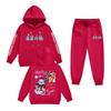 Kids' Long Sleeve Loose Pullover Letter Print Drawstring Hooded Sweatshirt Sweatpants Set