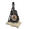 Vintage Violin Clock Sculpture Resin Antique Tabletop Clock Violin Models Musical Instrument Ornaments for Office
