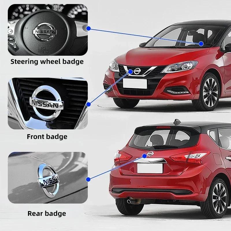 Přední mřížka vozu Zadní logo kufru Samolepka Znak na volantu Pro Nissan Juke Leaf Micra Altima Maxima Patrol Sentra Teana