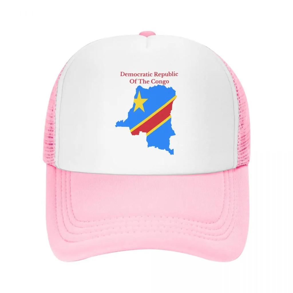 Custom Democratic Republic Of The Congo Flag Map Trucker Hat for Unisex Women Adjustable Adult Baseball Cap Hip Hop Dad Hat
