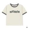 Matin Kim MATIN LOGO RINGER CROP TOP - Cream / White / Navy Aesthetic