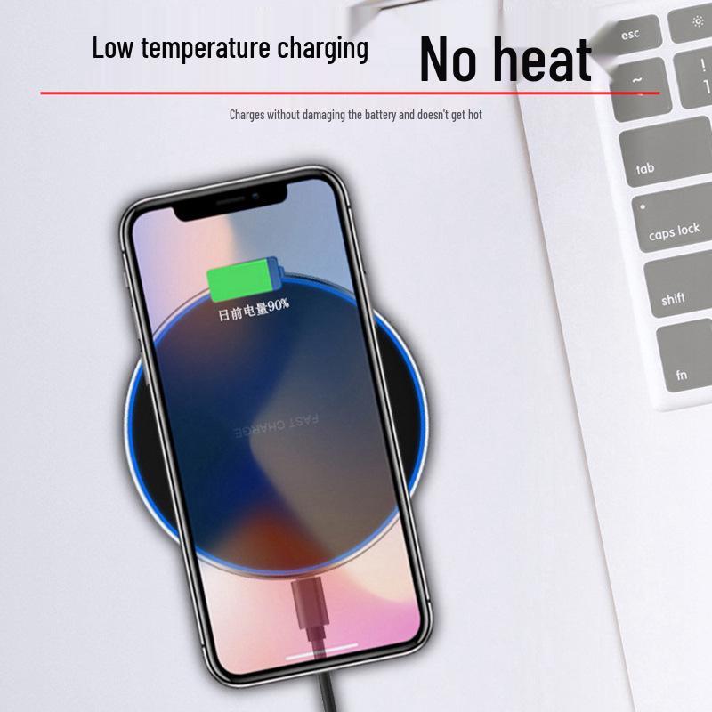 15W runder Qi-Wireless-Charger für Apple & Samsung Handys