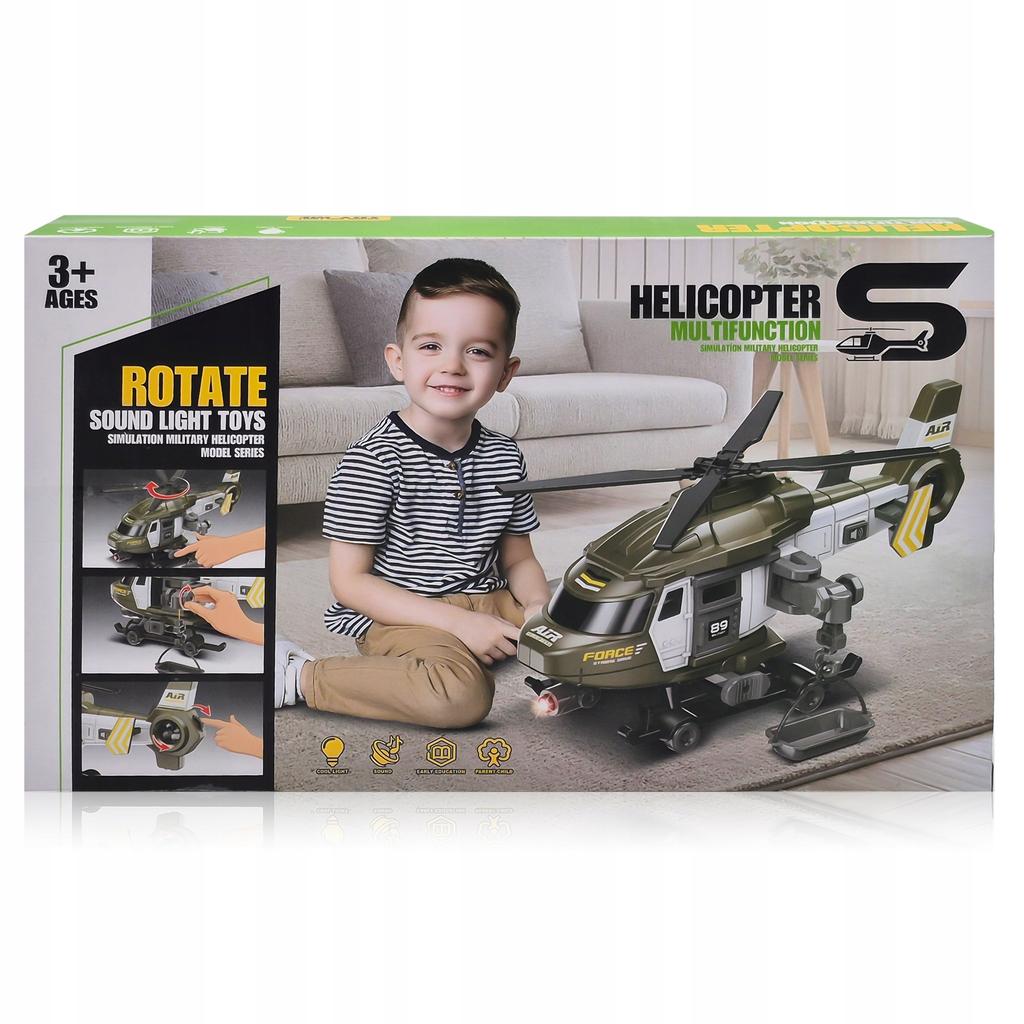 Interactive Military Toy Helicopter Winch Lights Sounds