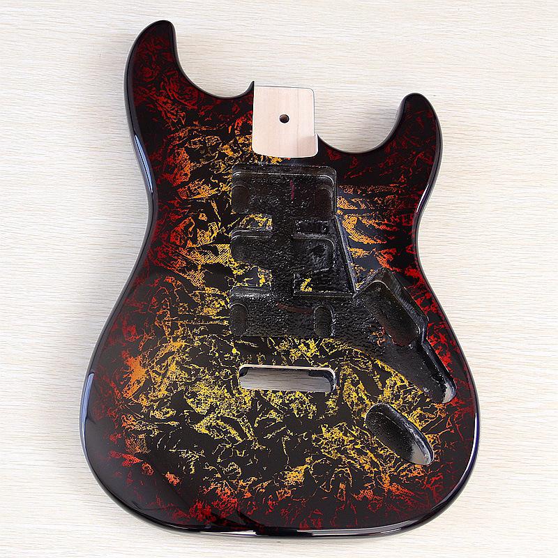 Gradient Rot-Gelber E-Gitarrenkörper: Glänzendes DIY-Modifikationszubehör