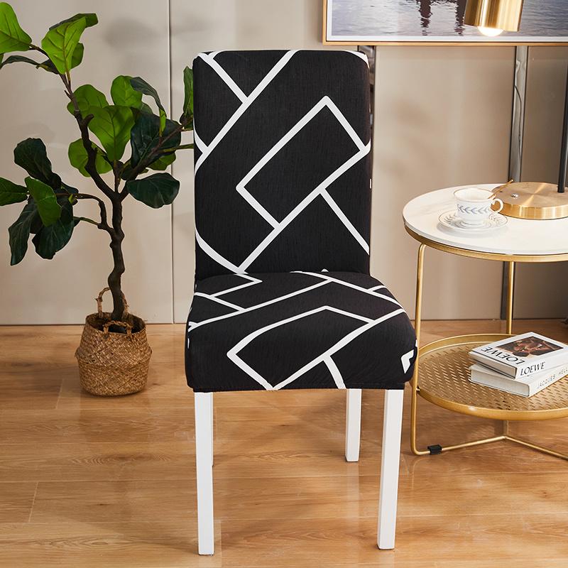 1PC Geometric Chair Cover for Dining Room Elastic Universal Seat Slipcovers for Kitchen Wedding Banquet Housse De Chaise