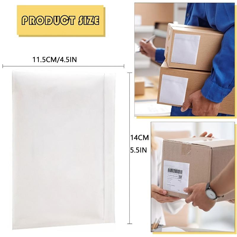 200pcs Clear Self-Adhesive Shipping Label Sleeves 11.5x14cm Waterproof Mailing Envelopes Top Loading Packing List for Businesses