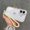 Luxury Candy Color Bumper With Lanyard Phone Case For iPhone 17 16 15 14 13 12 11 Pro Max Plus Clear Acrylic Shockproof Cover