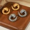 Trend Earrings for Women Stainless Steel Telix Twisted Luxury Stud Earrings Girls High-End Zircon Accessories