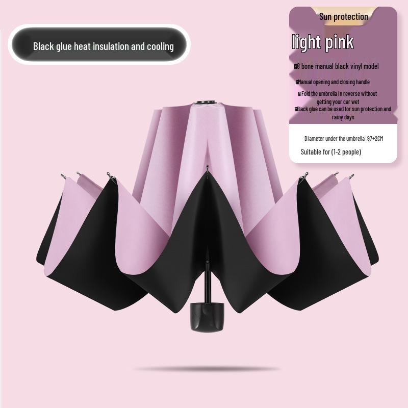 24-ribbers automatisk stormbestandig sammenleggbar paraply for sol og regn