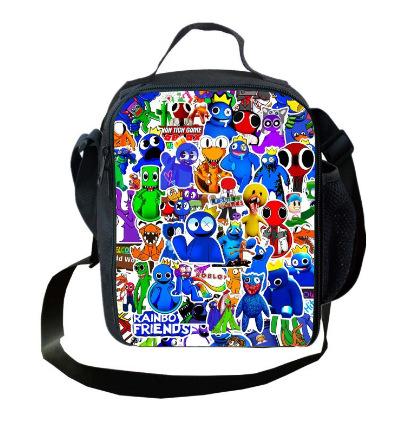 Rainbow Friends Rainbow Friends Lunch Bag Elementary School Picnic Bag Cartoon Shoulder Bag Satchel